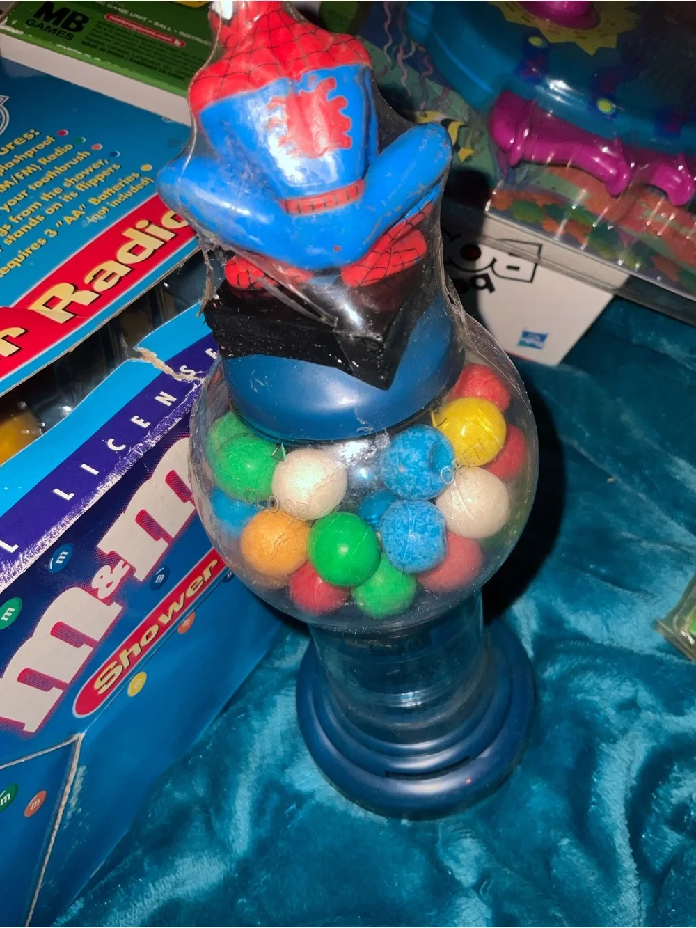 Vintage Red & Blue Spider-Man Gumball Toy Dispenser - Kids Toy 2004